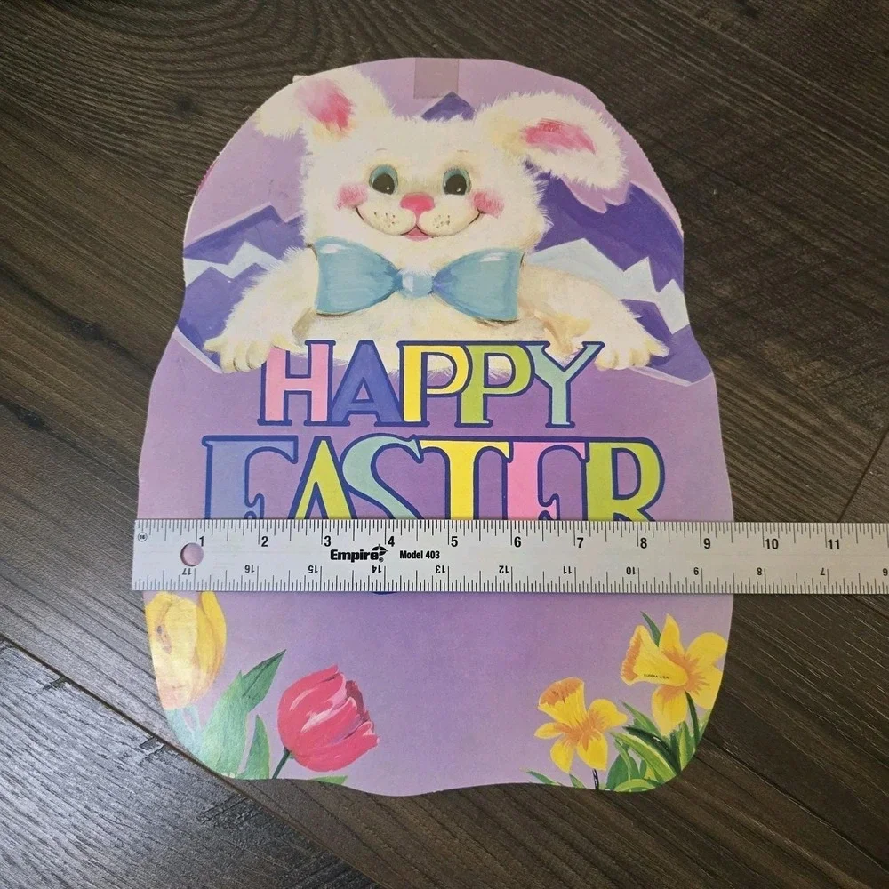 Vintage Easter Bunny Wall Decor Cardboard Die Cut Eureka USA Made Spring‎
